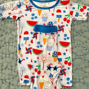Little Sleepies 7/8 - Stars Stripes & Sweets - Short Sleeve & Short Pajama Set